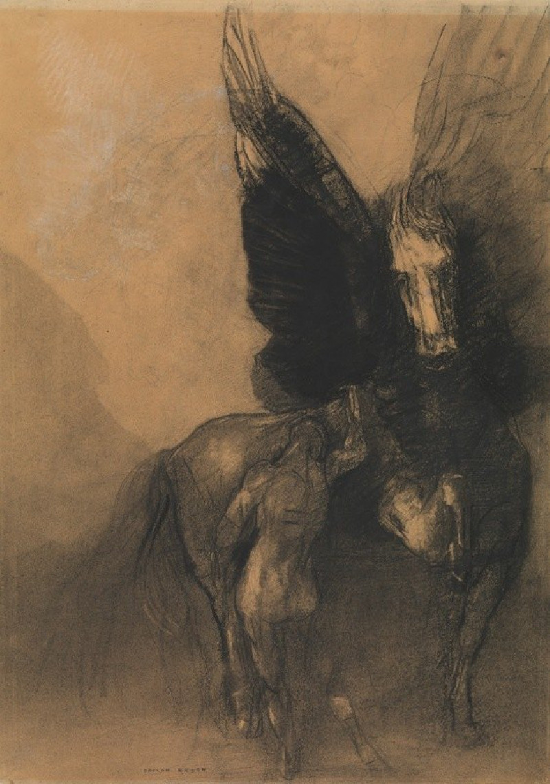 Odilon Redon reprodukcija Pegasus and Bellerophon (ca. 1888), VISOS REPRODUKCIJOS , paveikslai, reprodukcijos internetu