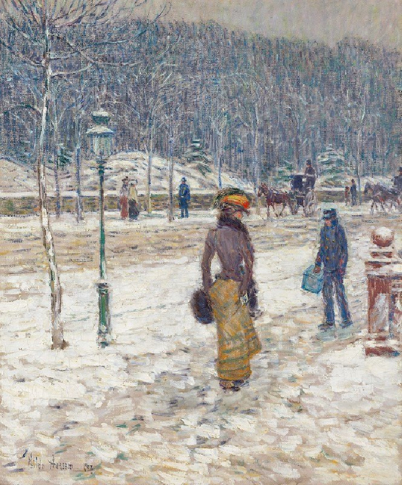 Childe Hassam reprodukcija New York Street (1902), VISOS REPRODUKCIJOS , paveikslai, reprodukcijos internetu