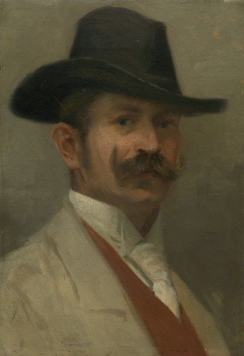 Self portrait (1904–1905) reproduction of painting by Ľudovít Čordák. ALL GICLEE PRINTS