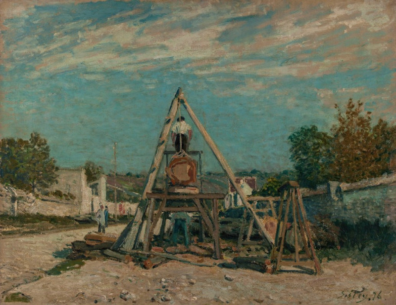 Les scieurs de long (1876) reproduction of painting by Alfred Sisley. ALL GICLEE PRINTS