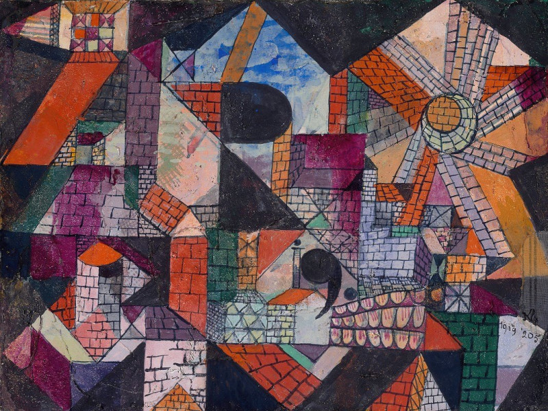 Stadt R (1919) reproduction of painting by Paul Klee. ALL GICLEE PRINTS