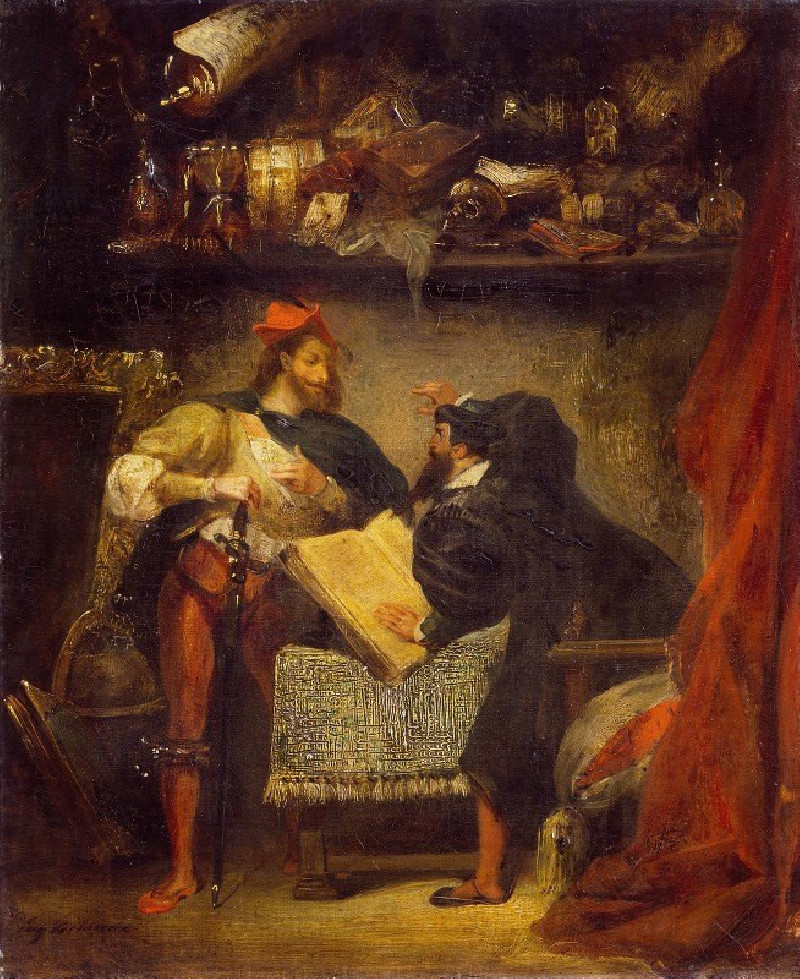 Faust and Mephistopheles (1827-8) reproduction of painting by Eugène Delacroix. ALL GICLEE PRINTS