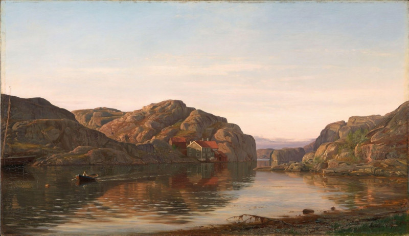 Morning in Ny-Hellesund (1885) reproduction of painting by Amaldus Nielsen. ALL GICLEE PRINTS