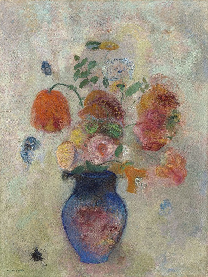 Large Vase with Flowers (c. 1912) reproduction of painting by Odilon Redon. ALL GICLEE PRINTS