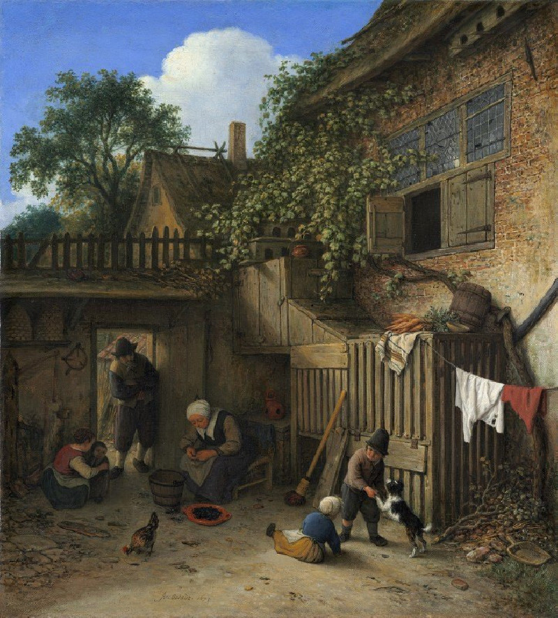 The Cottage Dooryard (1673) reproduction of painting by Adriaen van Ostade. ALL GICLEE PRINTS