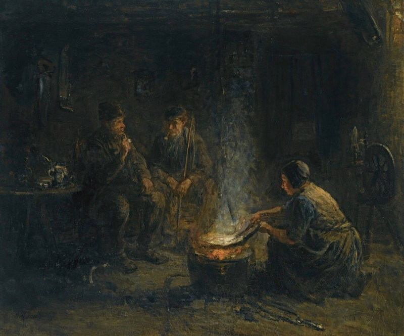 Preparing the meal reproduction of painting by Jozef Israëls. ALL GICLEE PRINTS