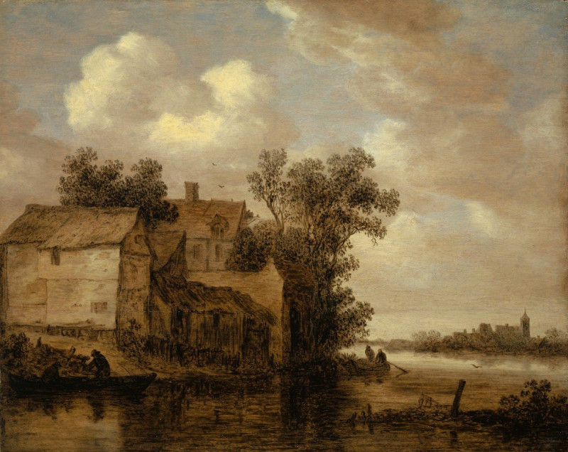 River Landscape (1653) reproduction of painting by Jan van Goyen. ALL GICLEE PRINTS