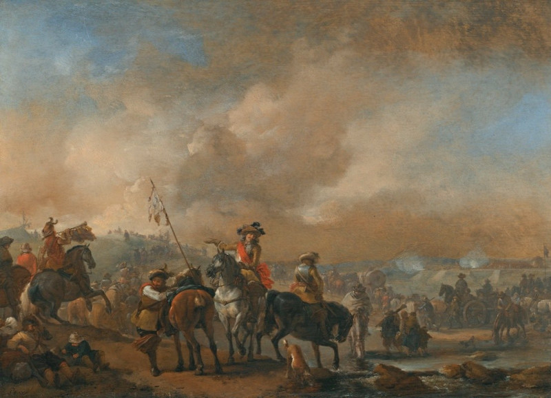 Philips Wouwerman reprodukcija Cavalry On The Move, A Fortification Under Siege Beyond, VISOS REPRODUKCIJOS , paveikslai, rep...