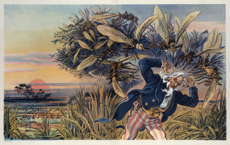 If you want to get rid of mosquitos, drain the swamp that breeds them (1909) reproduction of painting by Udo Keppler. ALL GIC...