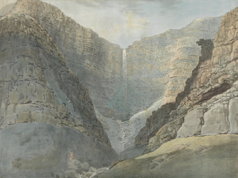 Rocky Gorge with a Waterfall reproduction of painting by Samuel Davis. ALL GICLEE PRINTS