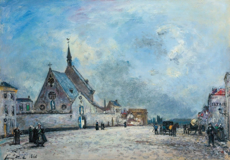 La Place De L’église (1866) reproduction of painting by Johan Barthold Jongkind. ALL GICLEE PRINTS