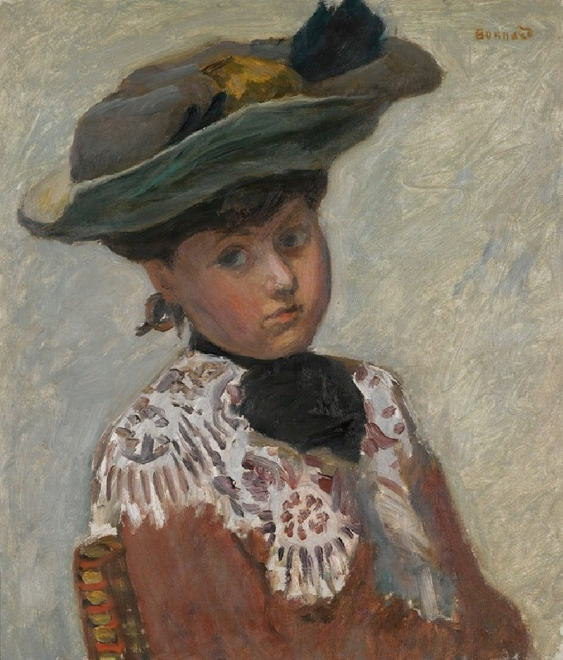 Portrait de Jeune Femme Or Le Chapeau (circa 1905) reproduction of painting by Pierre Bonnard. ALL GICLEE PRINTS