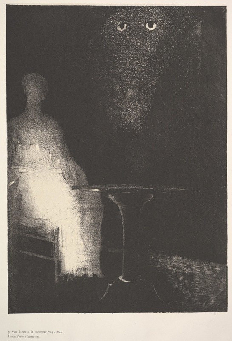 Odilon Redon reprodukcija Below, I saw the vaporous contours of a human form (1896), VISOS REPRODUKCIJOS , paveikslai, reprod...