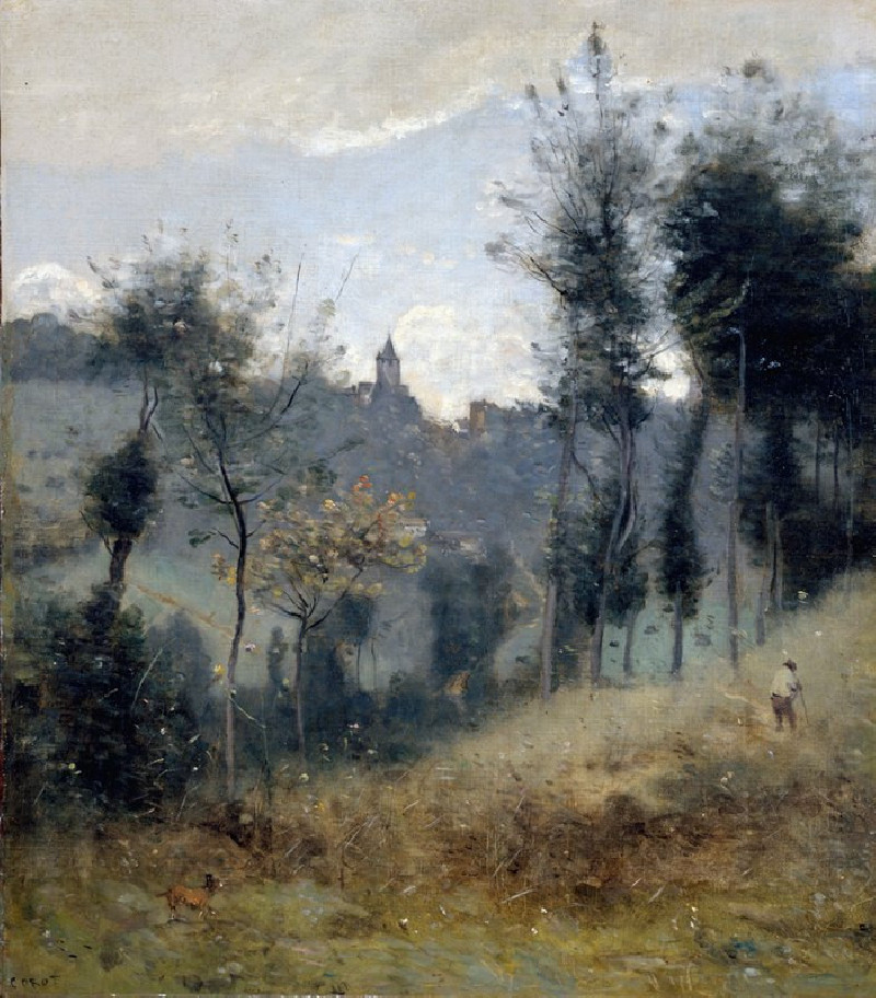 Canteleu (1872) reproduction of painting by Jean-Baptiste-Camille Corot. ALL GICLEE PRINTS