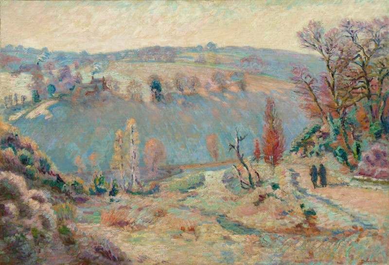 Valley of the Sédelle at Pont Charraud White Frost (c.1903-1911) reproduction of painting by Armand Guillaumin. ALL GICLEE PR...