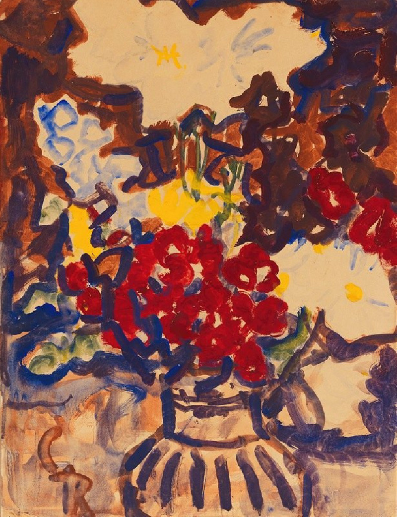 Bunter Sommerblumenstrauß (1915) reproduction of painting by Christian Rohlfs. ALL GICLEE PRINTS