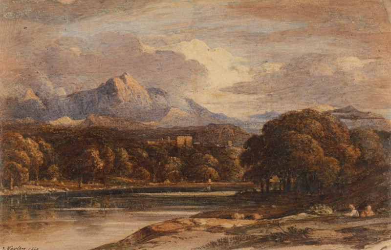 Mountainous Landscape with Lake (1840) reproduction of painting by John Varley. ALL GICLEE PRINTS