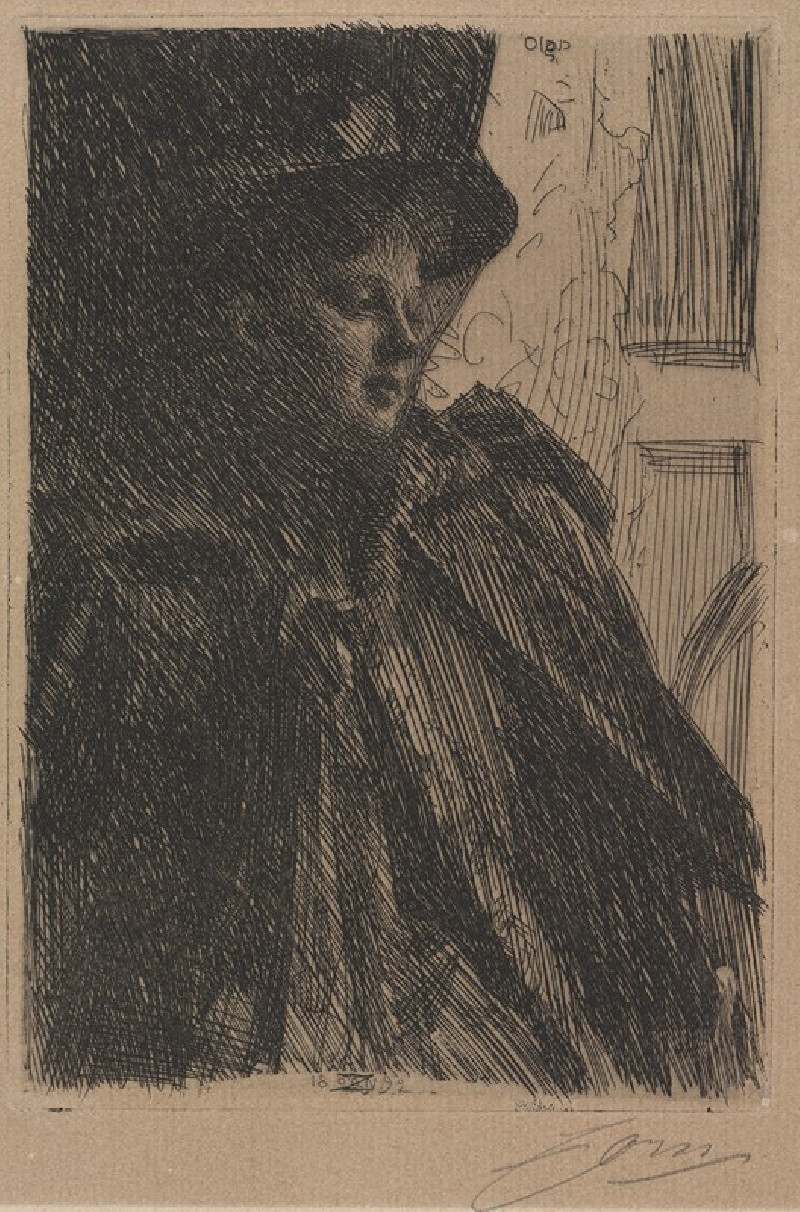 Mme. Olga Bratt (1892) reproduction of painting by Anders Zorn. ALL GICLEE PRINTS