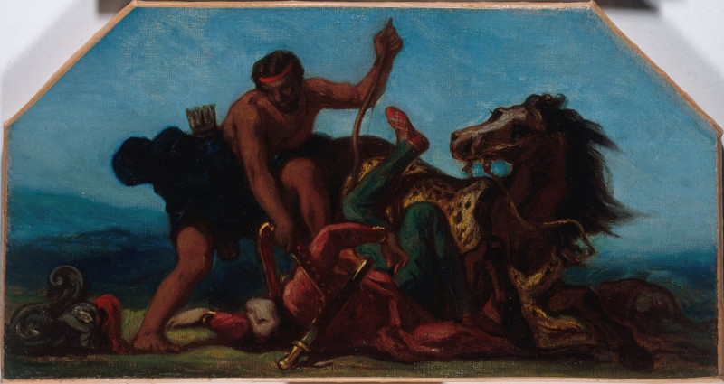 Eugène Delacroix reprodukcija Hercule vainqueur d’Hippolyte, reine des Amazones (1849 - 1852), VISOS REPRODUKCIJOS , paveiksl...