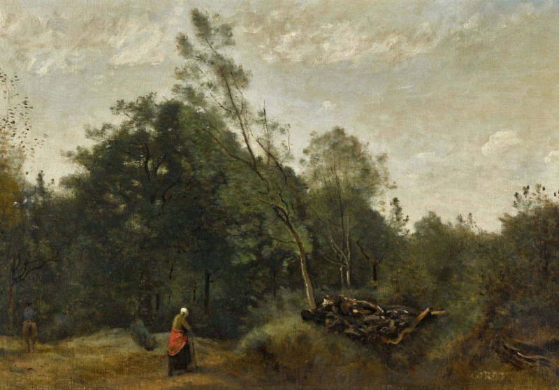 Lisière de bois en Limousin reproduction of painting by Jean-Baptiste-Camille Corot. ALL GICLEE PRINTS