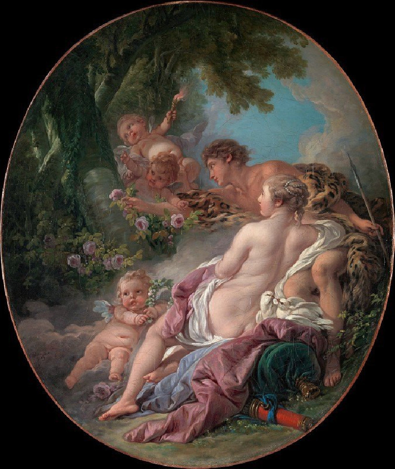 Angelica and Medoro (1763) reproduction of painting by Francois Boucher. ALL GICLEE PRINTS