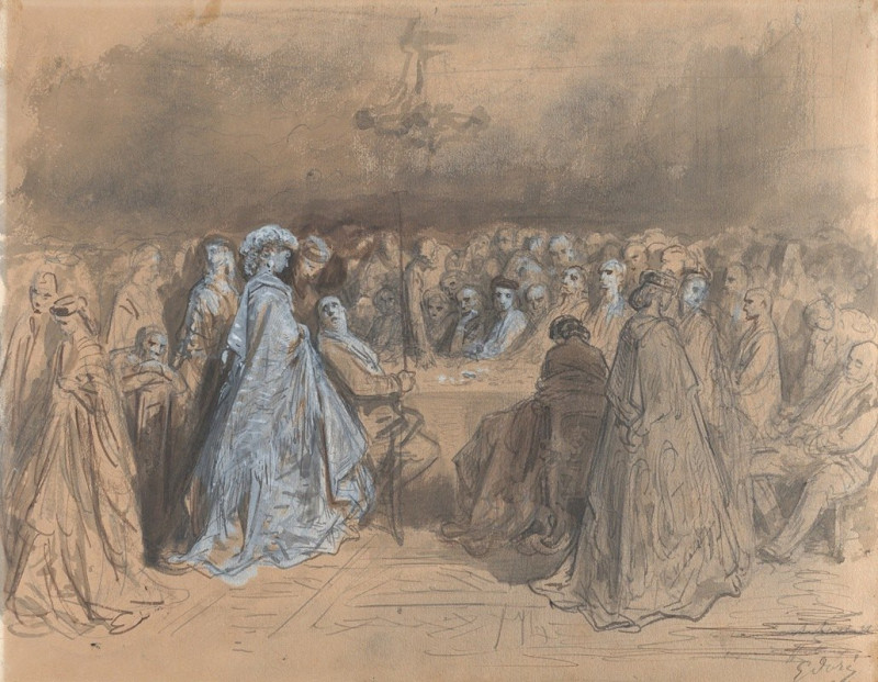 Pauline Viardot Gambling at Baden-Baden (1862) reproduction of painting by Gustave Doré. ALL GICLEE PRINTS