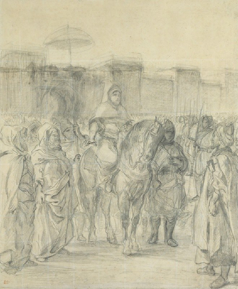 Study for ‘The Sultan of Morocco and His Entourage’ (1845) reproduction of painting by Eugène Delacroix. ALL GICLEE PRINTS