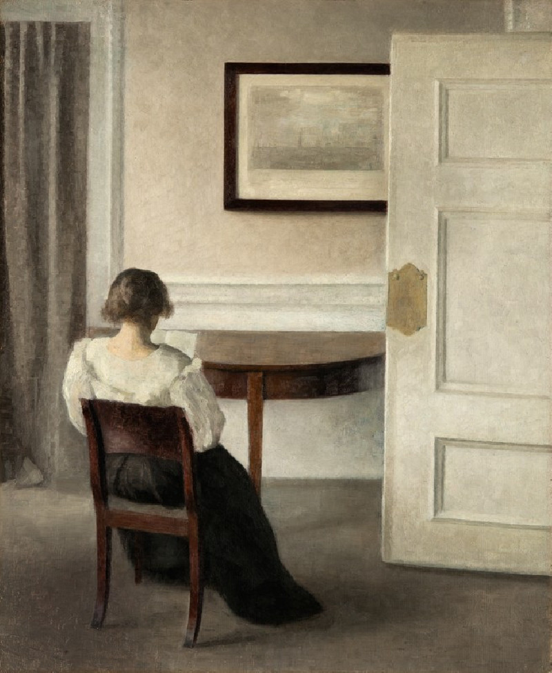 Vilhelm Hammershøi reprodukcija Interior (circa 1899), VISOS REPRODUKCIJOS , paveikslai, reprodukcijos internetu