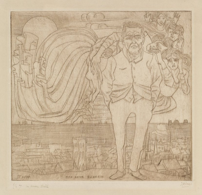 Een arme bliksem (1898) reproduction of painting by Jan Toorop. ALL GICLEE PRINTS