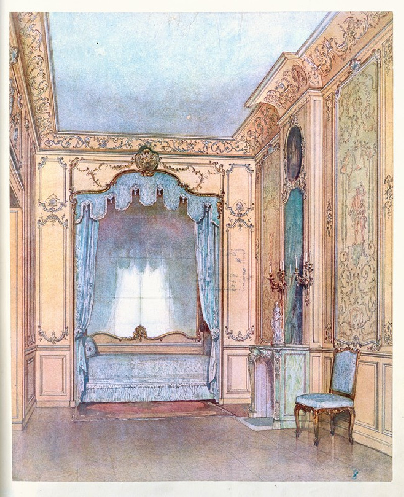 Chambre a coucher composée d’aprés celle de Ninon de Lenclos…. (1907) reproduction of painting by Georges Rémon. ALL GICLEE P...