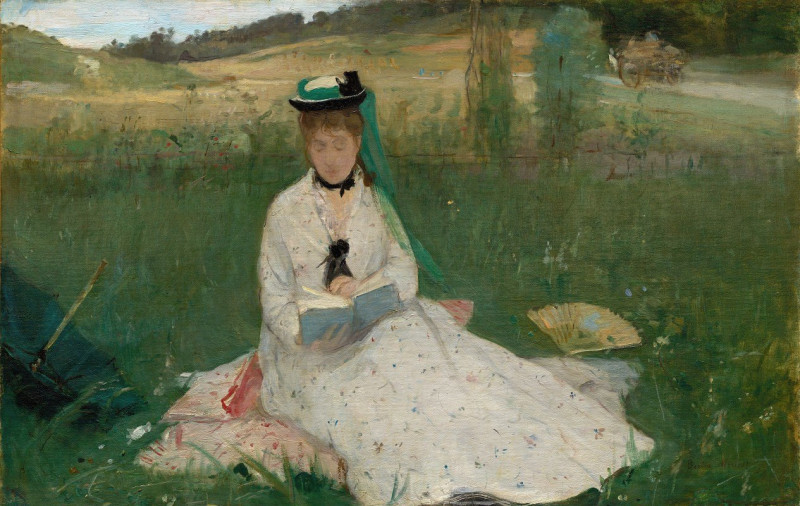 Reading (1873) reproduction of painting by Berthe Morisot. ALL GICLEE PRINTS