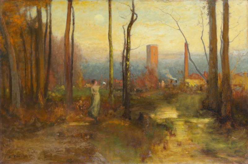 The Mill Stream, Montclair, New Jersey (c. 1888) reproduction of painting by George Inness. ALL GICLEE PRINTS