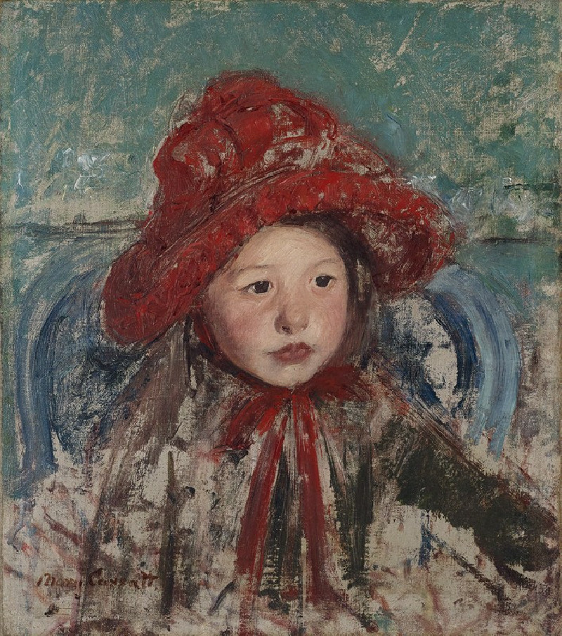 Little Girl in a Large Red Hat (ca. 1881) reproduction of painting by Mary Cassatt. ALL GICLEE PRINTS