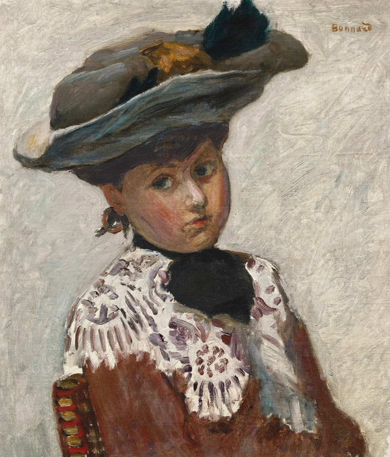 Portrait de jeune femme ou Le chapeau reproduction of painting by Pierre Bonnard. ALL GICLEE PRINTS