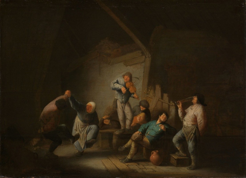 Dancing Couple (c. 1635) reproduction of painting by Adriaen van Ostade. ALL GICLEE PRINTS