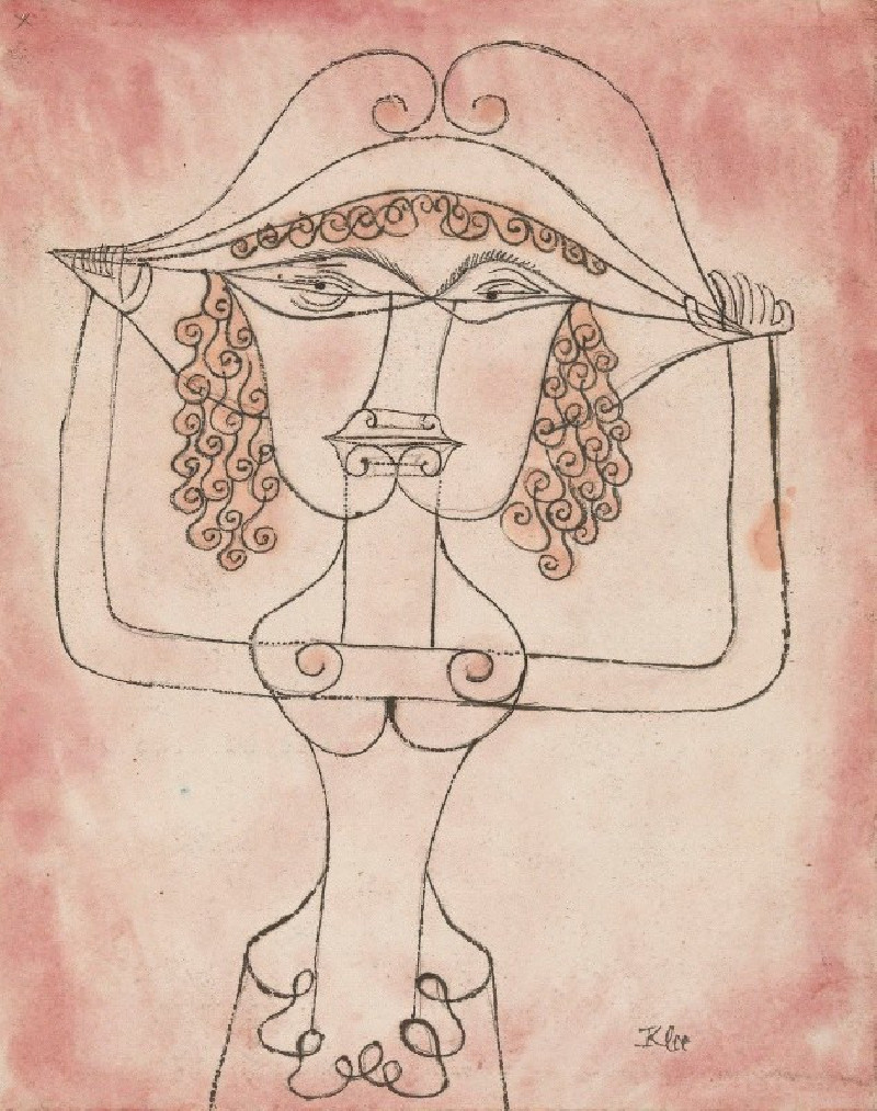 Singer of the Comic Opera (1923) reproduction of painting by Paul Klee. ALL GICLEE PRINTS