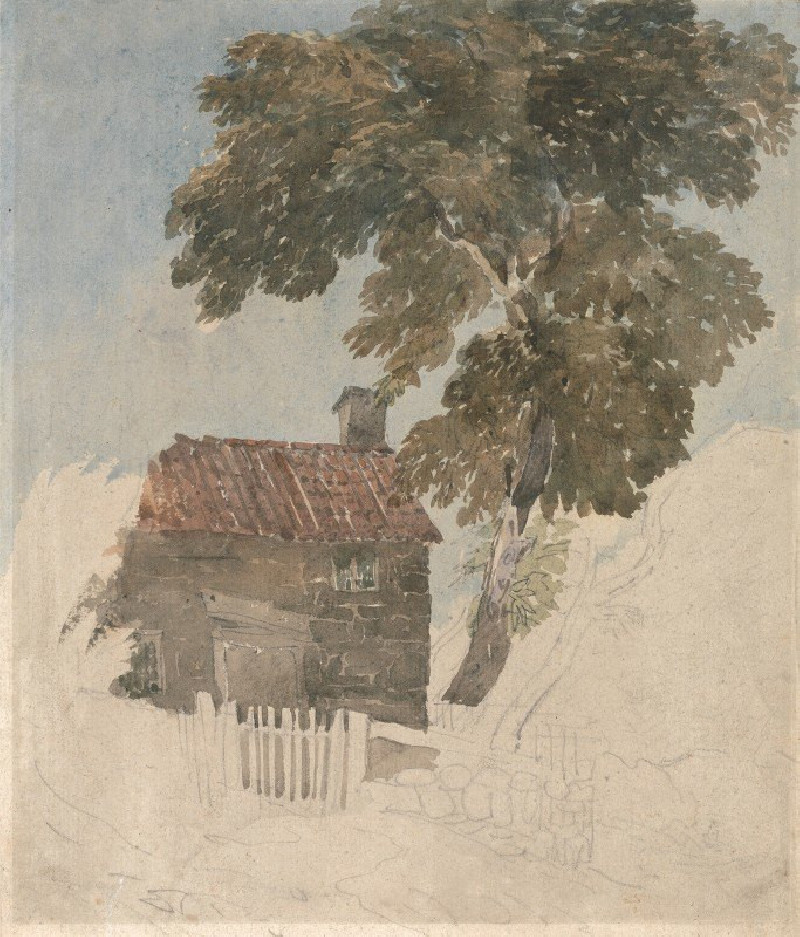 Cottage and Trees (1830s) reproduction of painting by David Cox. ALL GICLEE PRINTS