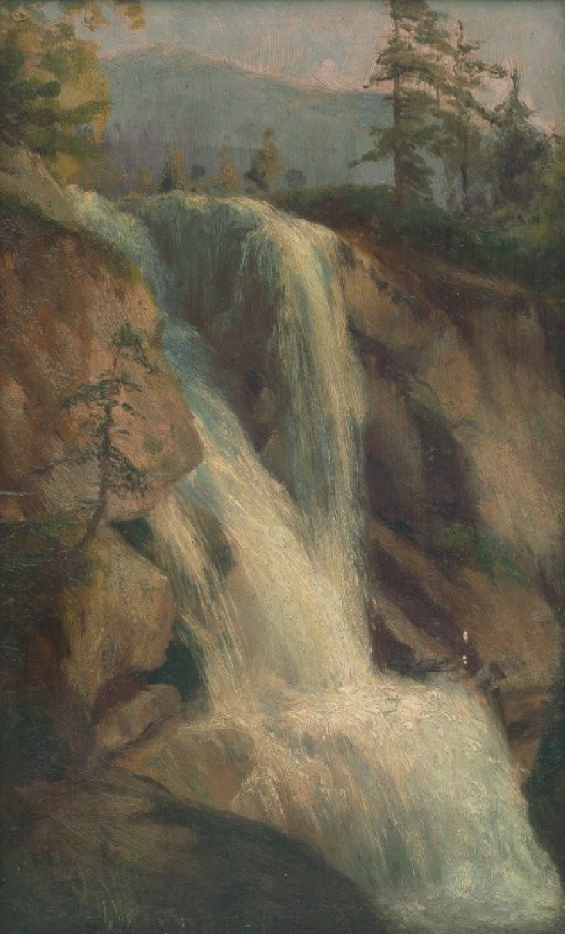 Waterfall (1900–1905) reproduction of painting by Ľudovít Čordák. ALL GICLEE PRINTS