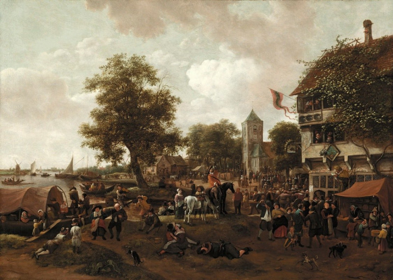 The Fair at Oegstgeest (ca. between 1655 and 1660) reproduction of painting by Jan Steen. ALL GICLEE PRINTS