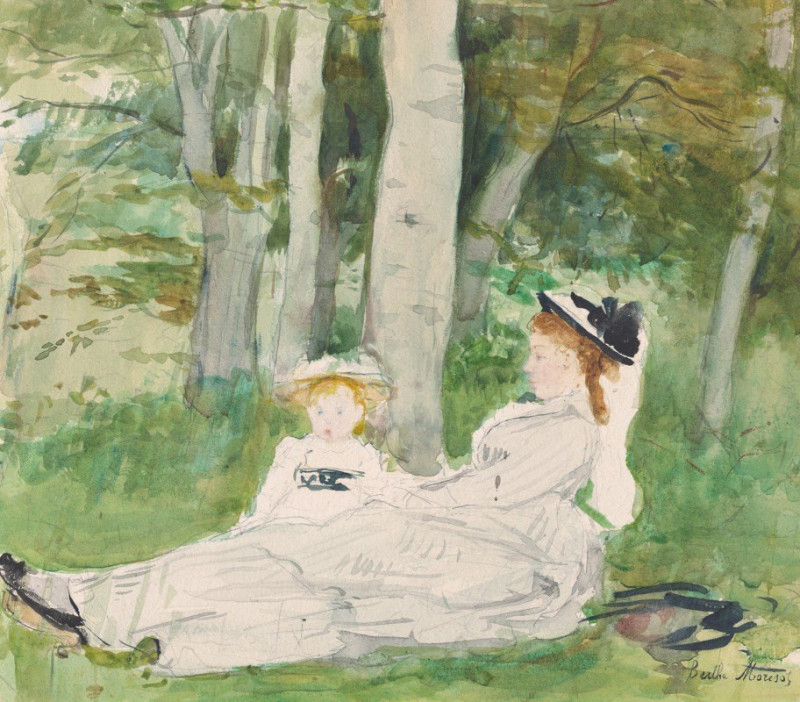 Berthe Morisot reprodukcija At The Edge Of The Forest (Edma And Jeanne) (c. 1872), VISOS REPRODUKCIJOS , paveikslai, reproduk...