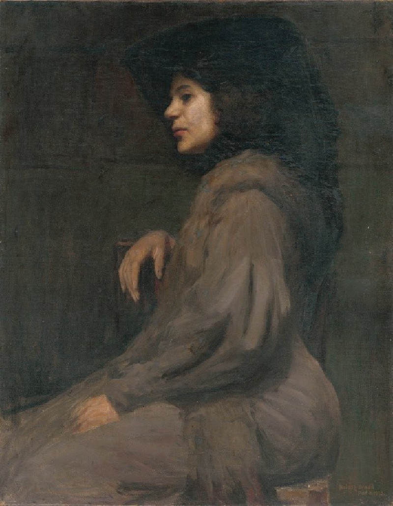 Study of a Model (1903) reproduction of painting by Elemír Halász-Hradil. ALL GICLEE PRINTS