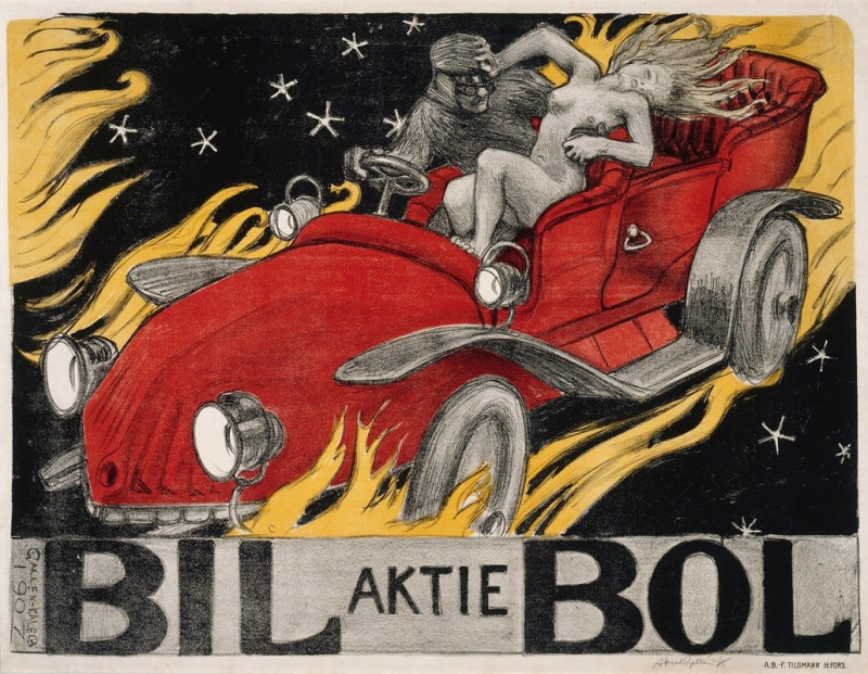 Akseli Gallen-Kallela reprodukcija Bil-Bol, Poster for an Automobile Retailer (1907), VISOS REPRODUKCIJOS , paveikslai, repro...