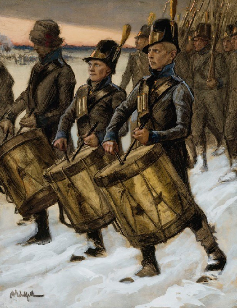 The March Of The Björneborg Regiment (1897 - 1900) reproduction of painting by Albert Edelfelt. ALL GICLEE PRINTS