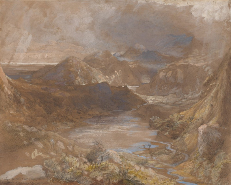 Samuel Palmer reprodukcija Llwyngwynedd and Part of Llyn-y-ddina Between Capel Curig and Beddegelert, North Wales (1835), VIS...