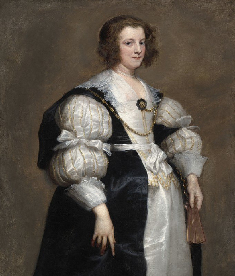 Lady with a Fan (c. 1628) reproduction of painting by Anthony van Dyck. ALL GICLEE PRINTS