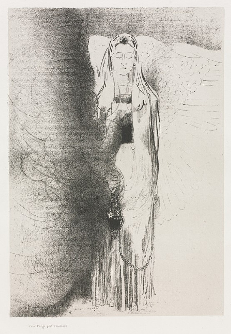 And the Angel Took the Censer (1899) reproduction of painting by Odilon Redon. ALL GICLEE PRINTS