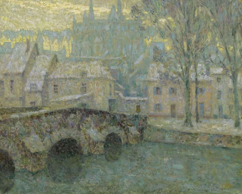 La Neige, Chartres (1918) reproduction of painting by Henri Le Sidaner. ALL GICLEE PRINTS