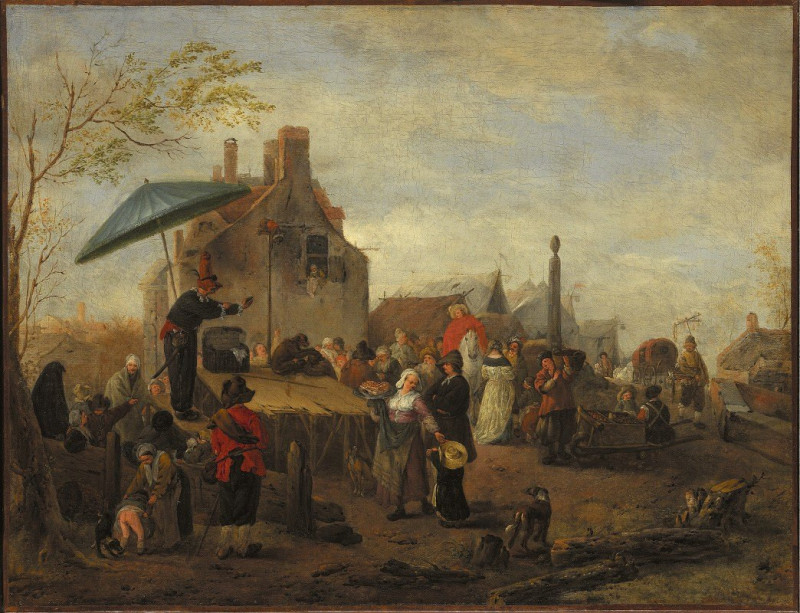 Juggers at a Market reproduction of painting by Philips Wouwerman. ALL GICLEE PRINTS