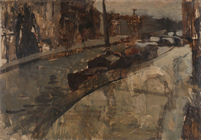 Prinsengracht near Lauriergracht, Amsterdam (c. 1880 - c. 1923) reproduction of painting by George Hendrik Breitner. ALL GICL...