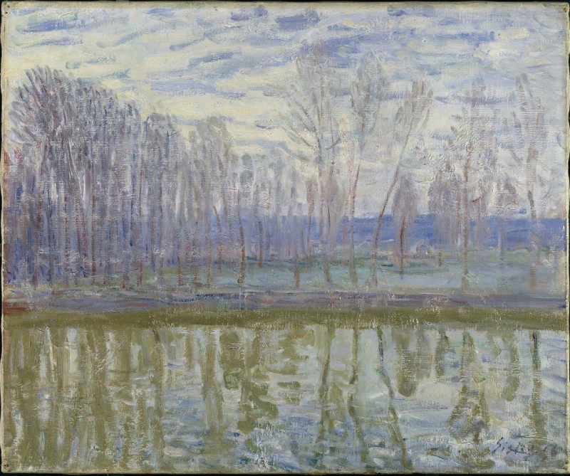 On the Shores of Loing (1896) reproduction of painting by Alfred Sisley. ALL GICLEE PRINTS